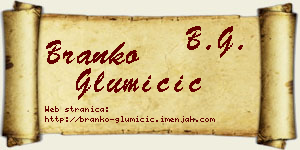 Branko Glumičić vizit kartica